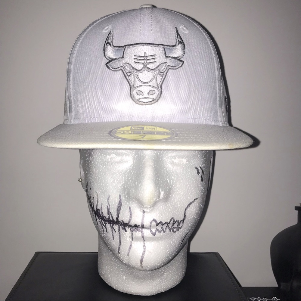 New Era Chicago Bulls White 59fifty-fitted Cap